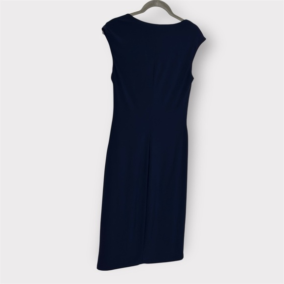 Lauren Ralph Lauren Navy Blue White Ruffle Classic Preppy Mini Dress- Size 2 - Picture 6 of 8